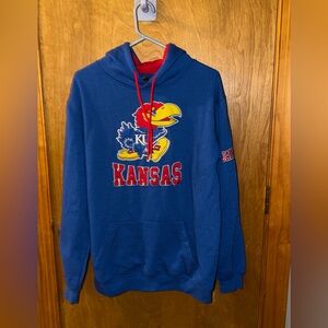 Kansas University Jayhawks Blue Hoodie Size L